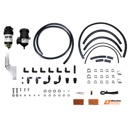 Direction Plus D-MAX, MU-X, BT-50 Fuel Manager and ProVent Catch Can Combo Kit installed in engine bay.