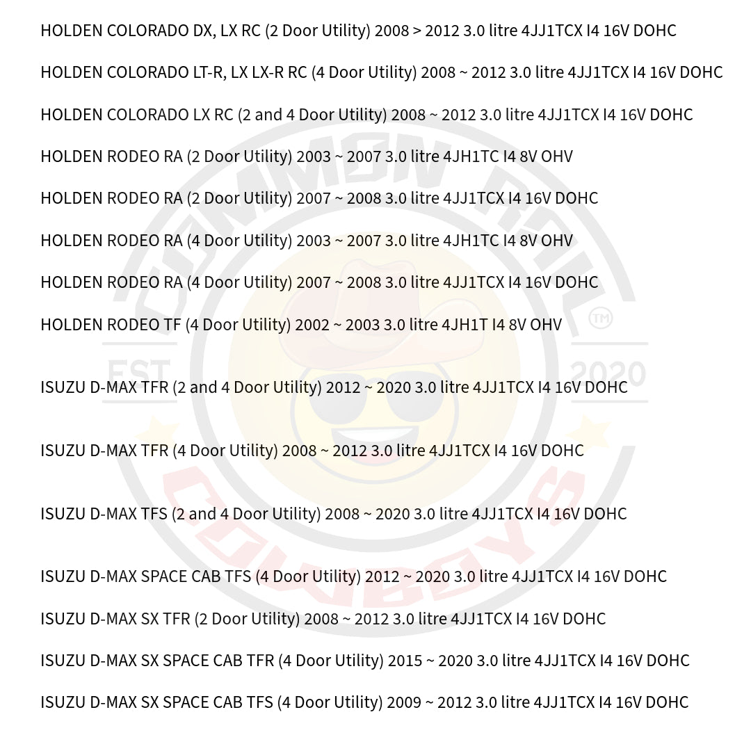 4JJ1 Starter Motor for Colorado, Dmax and Rodeo - Common Rail Cowboys