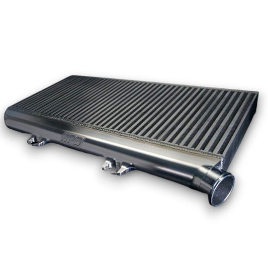 High Performance Diesel Toyota Landcruiser 70 Series 1VD Intercooler Series 2 top mount, showing the intercooler installed in the engine bay.