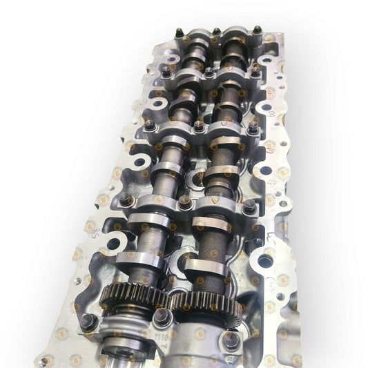 FuseTech 1KD Performance Exhaust Camshaft showing detailed metal construction and gear teeth for automotive engine upgrade.