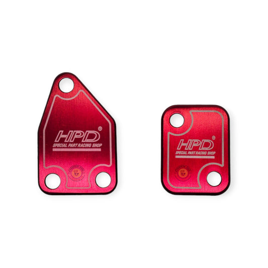 HPD DPF 4JJ1 EGR Delete Plates installed on a 2016-2020 Isuzu D-Max or MU-X for emission system modification.