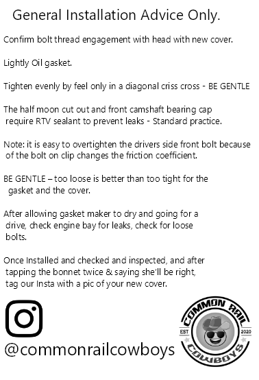 Toyota 1KD Aluminium Rocker Cover - Common Rail Cowboys