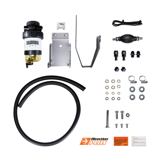 Land Cruiser 300 Series post-filter kit PF635DPK components by Direction Plus, 2-micron filtration.