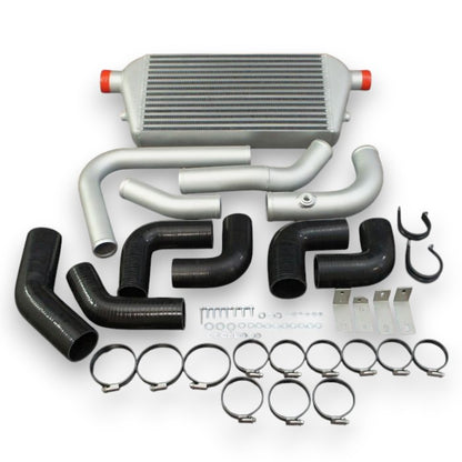 High Performance Diesel Prado 1KD intercooler upgrade for 2006-2009 models, showing the intercooler with hoses and mounting details.