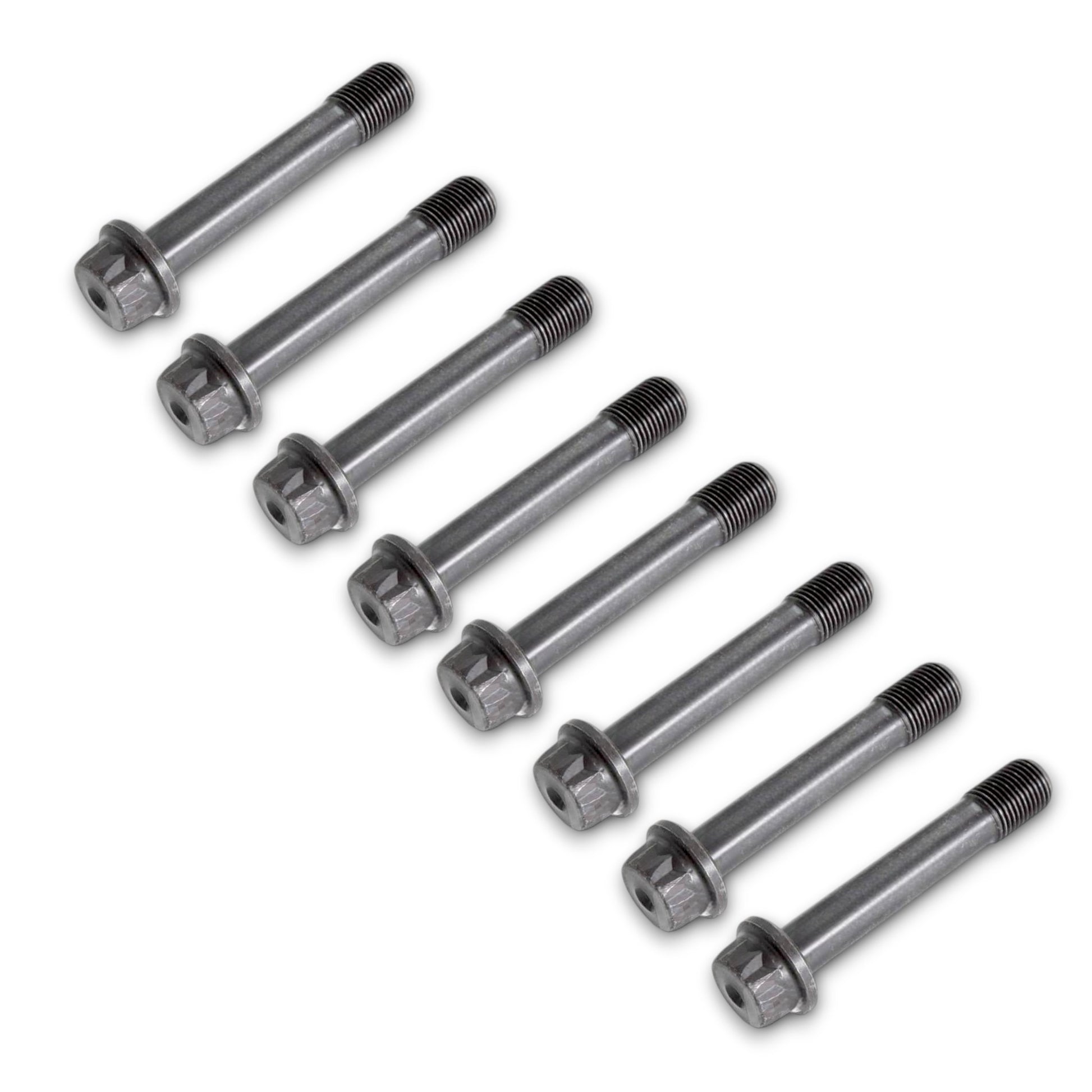 Set of 8 genuine Toyota 1KD conrod bolts for Hilux N70 and Prado 120/150 engine repair or replacement.