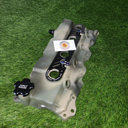 Camo alloy rocker cover for 1KD engine by Common Rail Cowboys, featuring a camo pattern and durable metal construction.