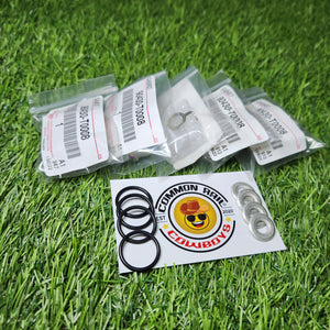Toyota 1KD injector nozzle washer set with fitting kits, including injector and rocker cover components for engine maintenance.