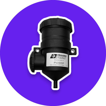 Direction Plus 4JJ3 Catch Can Kit for D-Max, Mu-X, BT-50 diesel vehicles, with Bosch diesel injector nozzles visible in the image.