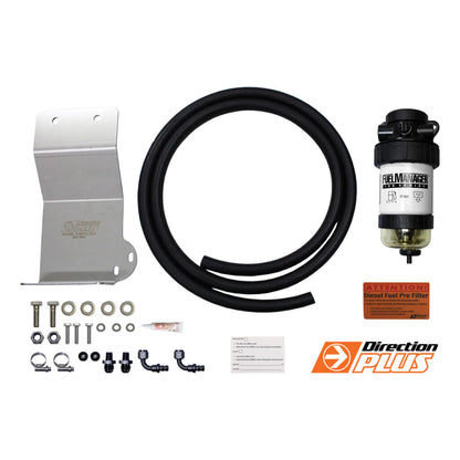 Isuzu D-Max Fuel Manager pre filter kit by Direction Plus, includes filter components for 2012-2020 model.