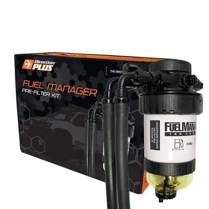 Direction Plus Navara STX 550 Fuel Manager pre-filter kit for fuel filtration system, shown in the product image.