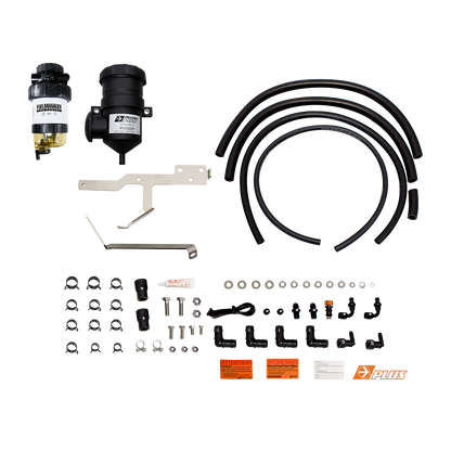 Ranger Everest BT-50 Fuel Manager Post-Filter and ProVent Dual Kit by Direction Plus, showing filter components and installation parts.