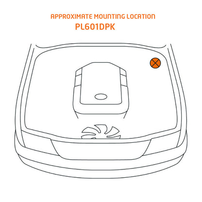 D-Max and MU-X PreLine-Plus pre-filter kit mounted on vehicle engine bay, showing filter installation location and setup.