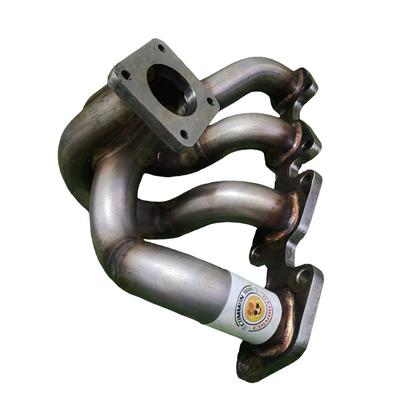 Stainless steel 4JJ1/4JJ3 exhaust manifold for F44 and F55 models by PPRC, showing the metal manifold with detailed surface.