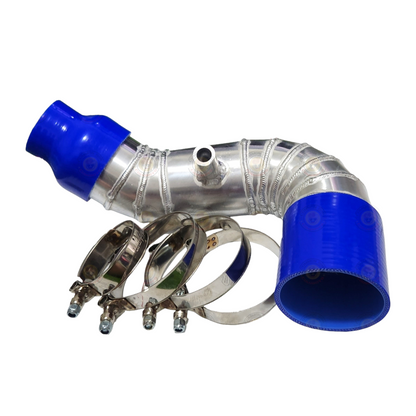 Common Rail Cowboys 4JJ1 3-inch intake pipe upgrade for 2006-2012 diesel engines, showing the black intake pipe with connectors.