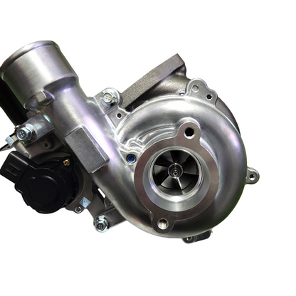 Common Rail Cowboys N70 Hilux Turbo standard turbocharger for Toyota Hilux, showing the metal turbine and compressor components.