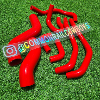 Common Rail Cowboys 1KD N70 Hilux silicone coolant hose set with multiple flexible hoses for engine cooling.