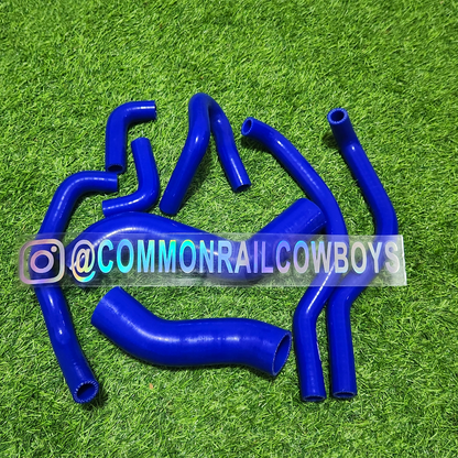 Common Rail Cowboys 1KD N70 Hilux silicone coolant hose set with multiple flexible hoses for engine cooling.