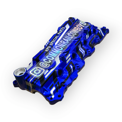HPD Special Parts 1KD Alloy Rocker Cover, durable engine component with polished finish, designed for Toyota 1KD engine.