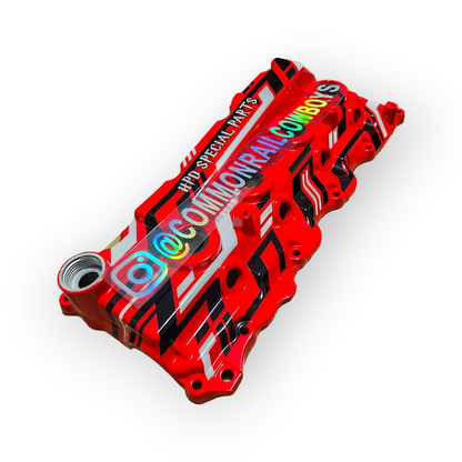 HPD Special Parts 1KD alloy rocker cover, automotive engine component with a sleek metallic finish.