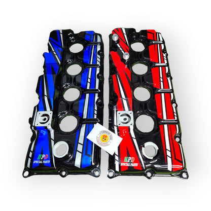HPD Special Parts aluminium rocker cover for engine, featuring a sleek, polished finish and detailed design.