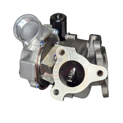 Set of RHS and LHS turbochargers for Toyota Landcruiser VDJ200 by Common Rail Cowboys, showing the turbo units with watermarked background.