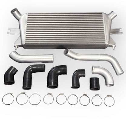 High Performance Diesel intercooler kit for Isuzu D-Max and MUX 2012-2016, showing large, durable intercooler with mounting brackets.