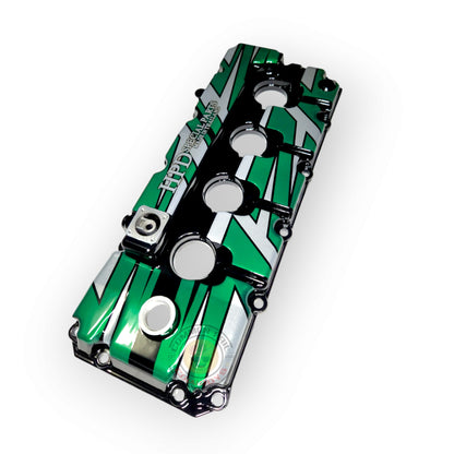 HPD Special Parts Euro 4 4JJ1/4JJ3 aluminium rocker cover for engine valve protection, shown in a detailed close-up shot.