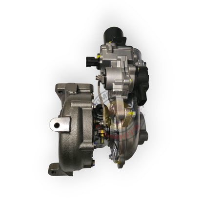 Common Rail Cowboys Prado 1KD Turbo standard turbocharger with metal housing and inlet/outlet pipes, designed for diesel engines.