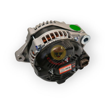 Jaylec 100A Hilux alternator, automotive part with silver casing and pulley, designed for Toyota Hilux vehicles.