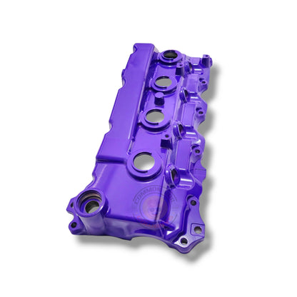 Coloured aluminium rocker cover for engines from Common Rail Cowboys, featuring a sleek, vibrant finish and durable construction.