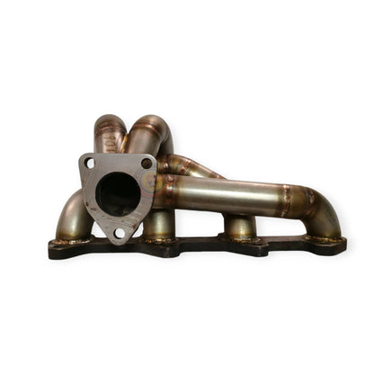 PPRC Toyota 1KD-FTV low mount exhaust manifold in stainless steel, detailed view of the automotive exhaust component