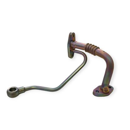Toyota 1KD turbo oil feed and drain pipe, genuine engine parts, showing metal pipes for turbocharger oil flow and drainage.