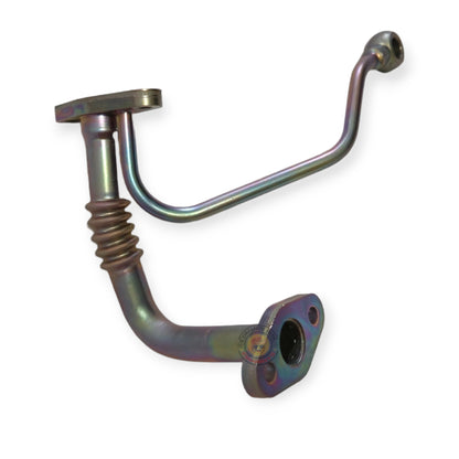 Toyota 1KD turbo oil feed and drain pipe, genuine replacement parts, showing metal pipes with fittings for turbocharger oil lines.