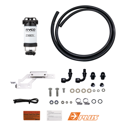 Ryco pre-filter kit for D-Max and BT-50 2020 models by Direction Plus, featuring filter components in a compact kit.