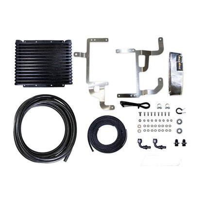 Direction Plus D-Max and BT-50 transmission cooler kit, model TCB646DPK, showing the compact, high-performance transmission cooler system.