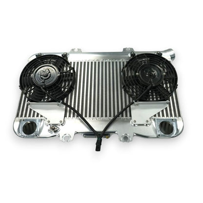 High Performance Diesel Toyota Landcruiser 70 Series 1VD Intercooler Series 2 top mount for V8 engine, shown from top angle.