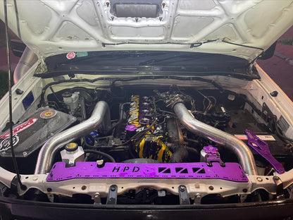 HPD Special Parts Hilux N70 HPD Bling Kit installed in engine bay with shiny KD bling parts and custom engine accents.