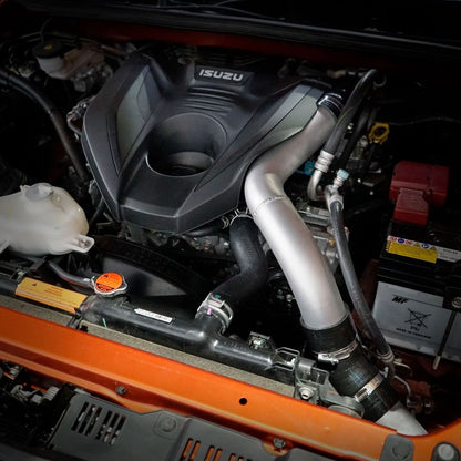 High Performance Diesel intercooler kit installed under the bonnet of a 2020+ Isuzu D-MAX or Mazda BT-50 turbo diesel.