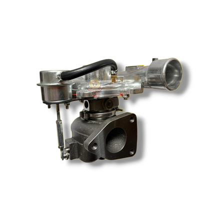 Common Rail Cowboys 44mm Turbo from the 1KD Boost series, showing the compact turbocharger with polished metal components.