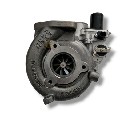 Garrett 1KD Turbocharger drop-in replacement for Hilux and Prado 120, showing the turbo unit with inlet and outlet ports.