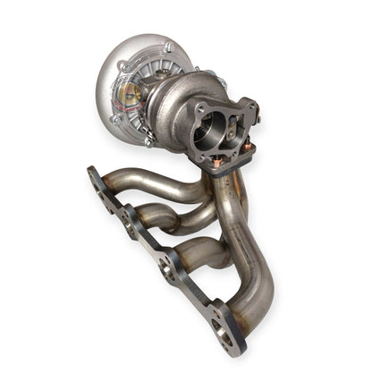 Flex F55 Boost X Kit turbo kit with high-mount N70 1KD turbocharger, showcasing the turbo and piping components.