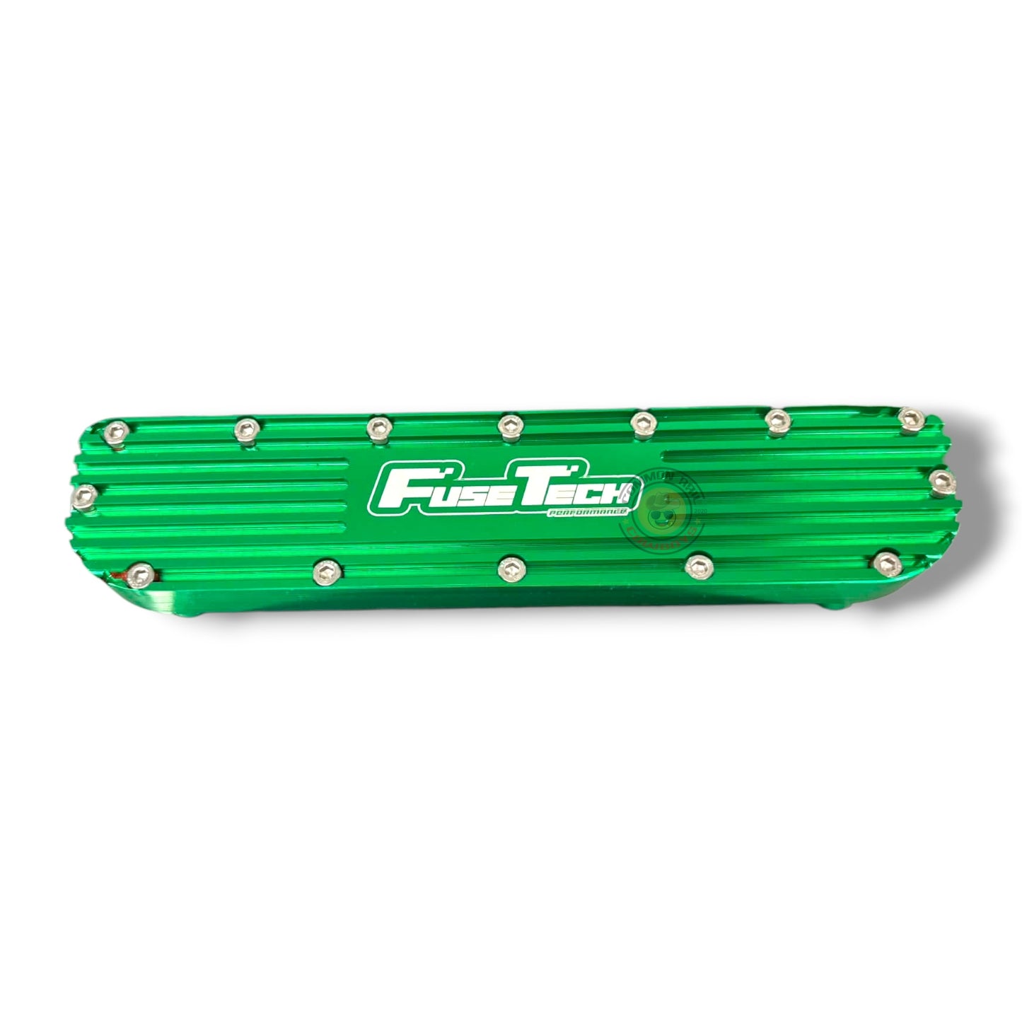 FuseTech Performance billet aluminum oil cooler upgrade with sleek design for enhanced engine cooling.