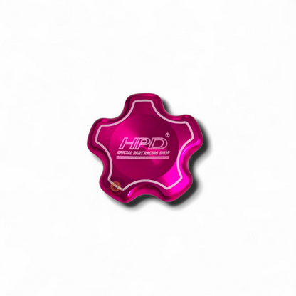 HPD 4JJ1 / 4JJ3 billet oil cap from 4JJ bling parts collection, featuring a polished metal finish on a black engine component