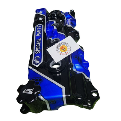 HPD Special Parts 1KD Alloy Rocker Cover for Toyota 1KD engine, metallic finish with detailed design.