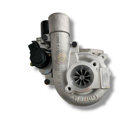 Garrett 1KD Turbocharger drop-in replacement for Hilux and Prado 120, showing the turbo unit with inlet and outlet ports.