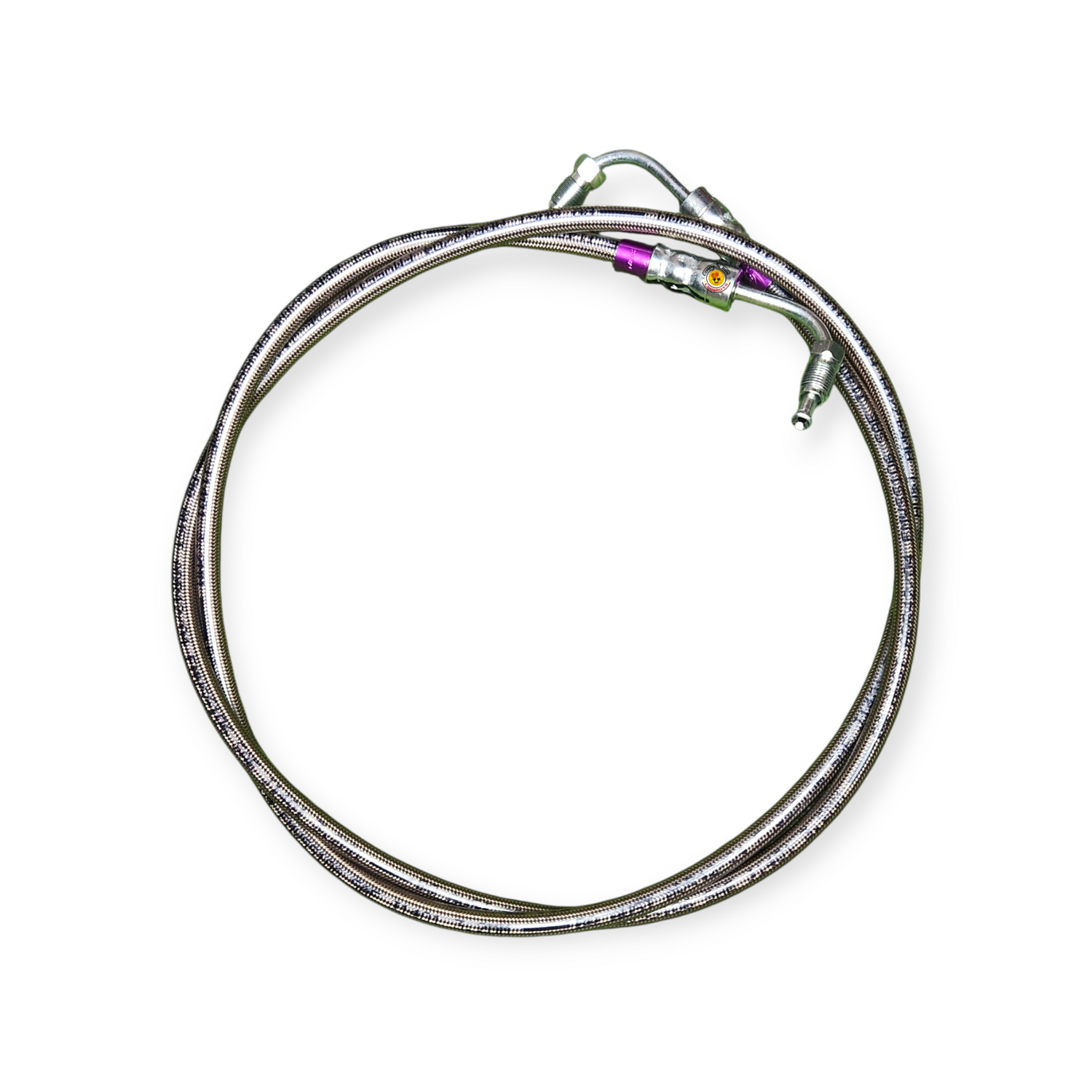 NPC clutch damper delete bypass line with braided construction, designed for performance clutch system upgrade.