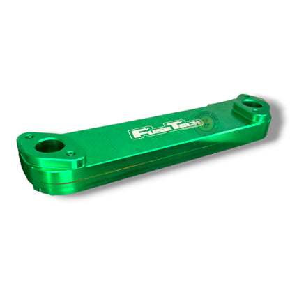 FuseTech Performance billet aluminum oil cooler upgrade, sleek rectangular design for enhanced engine cooling.