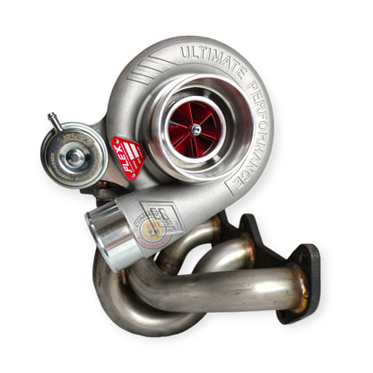 Flex Turbo Kit F55 Boost X with N70 1KD, high-mount design, delivers 300+ RWHP at 45 PSI for enhanced performance.