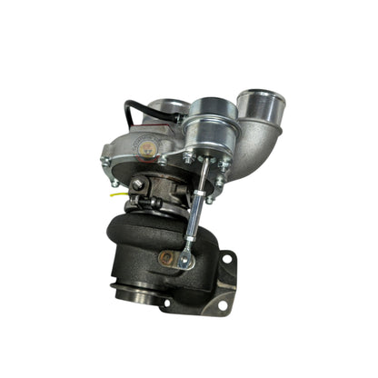 SAK Turbo 44mm 4JJ3 turbocharger showing metallic turbine wheel and compressor housing for automotive turbo upgrade.
