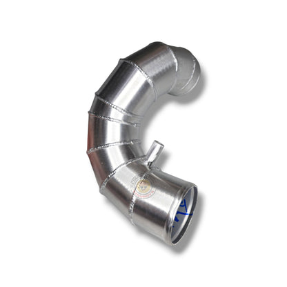 Flex Dmax/Mux 4JJ1 3-inch intake pipe upgrade for 2012-2016 trucks, shown in black with smooth bends and secure fittings.